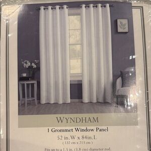 Wyndham Snow White Grommet Window Panel Curtain